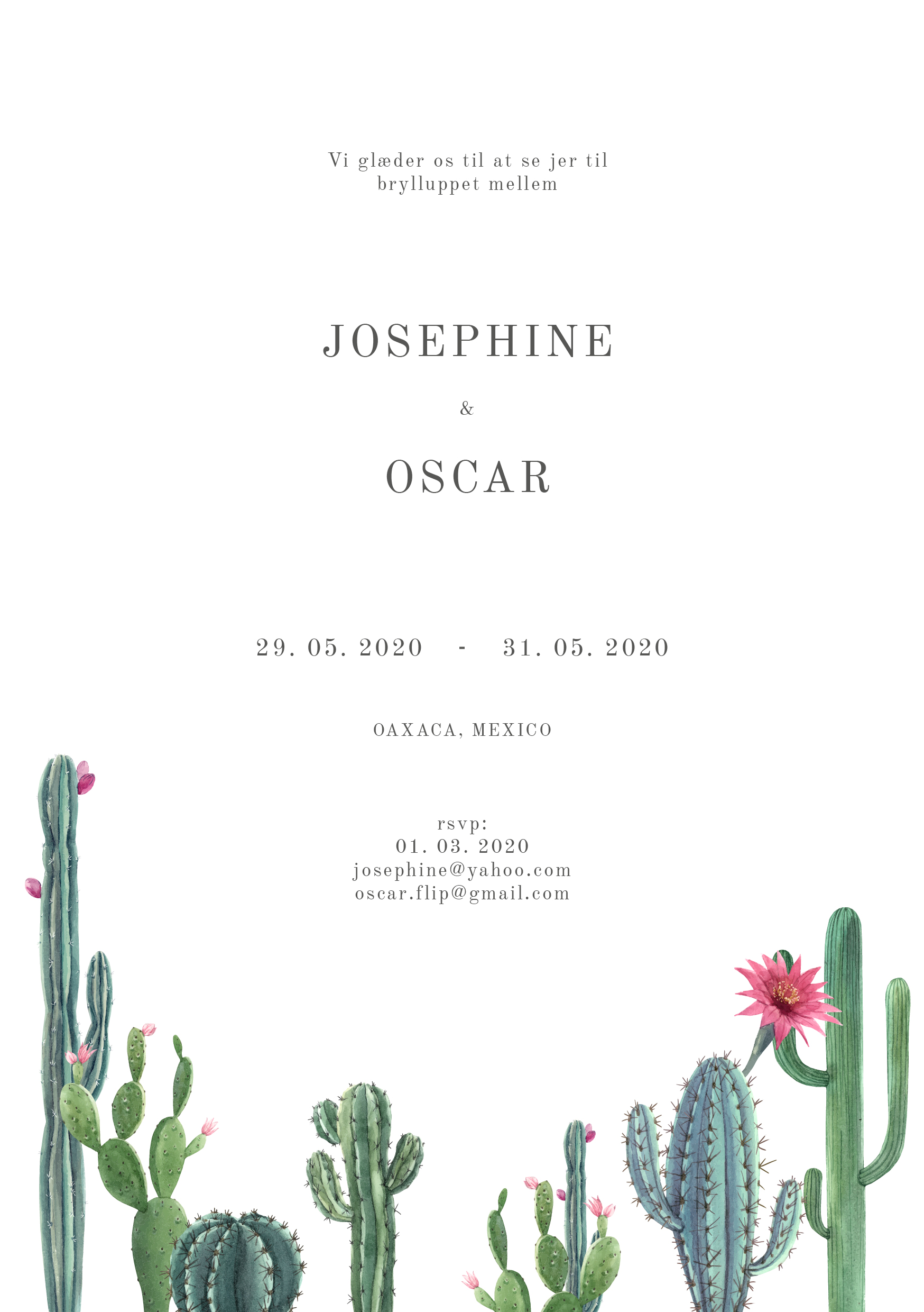 Invitationer - Josehine & Oscar